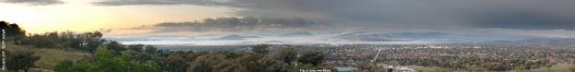 Early dawn fog over Albury, April 11, 2011. Early dawn fog over Albury, April 11, 2011.