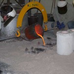 Pouring the bronze ingots