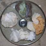 Wool, cotton and silk ready to dye. Wool, cotton and silk ready to dye.